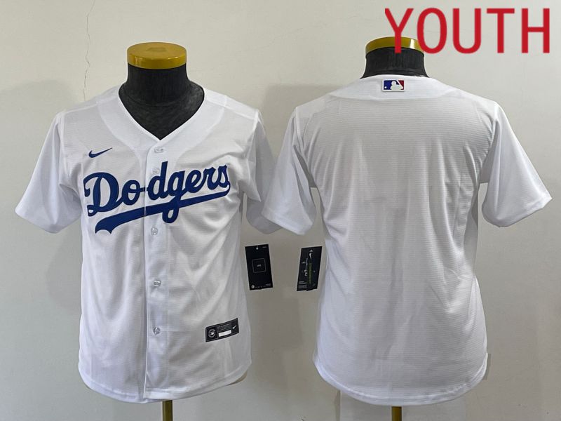 Youth Los Angeles Dodgers Blank White Game Nike 2022 MLB Jersey->youth mlb jersey->Youth Jersey